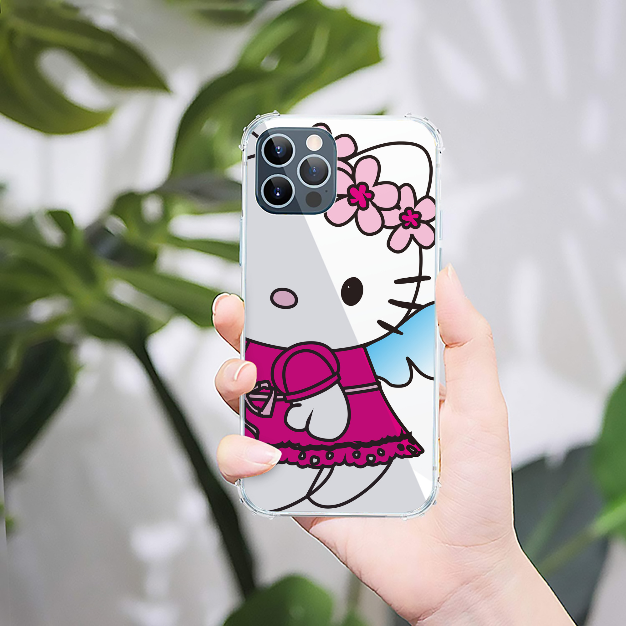 （画像用） Hello Kitty ハローキティ 【iPhone 12シリーズ対応】透明スマホケース（クリアソフトケース）